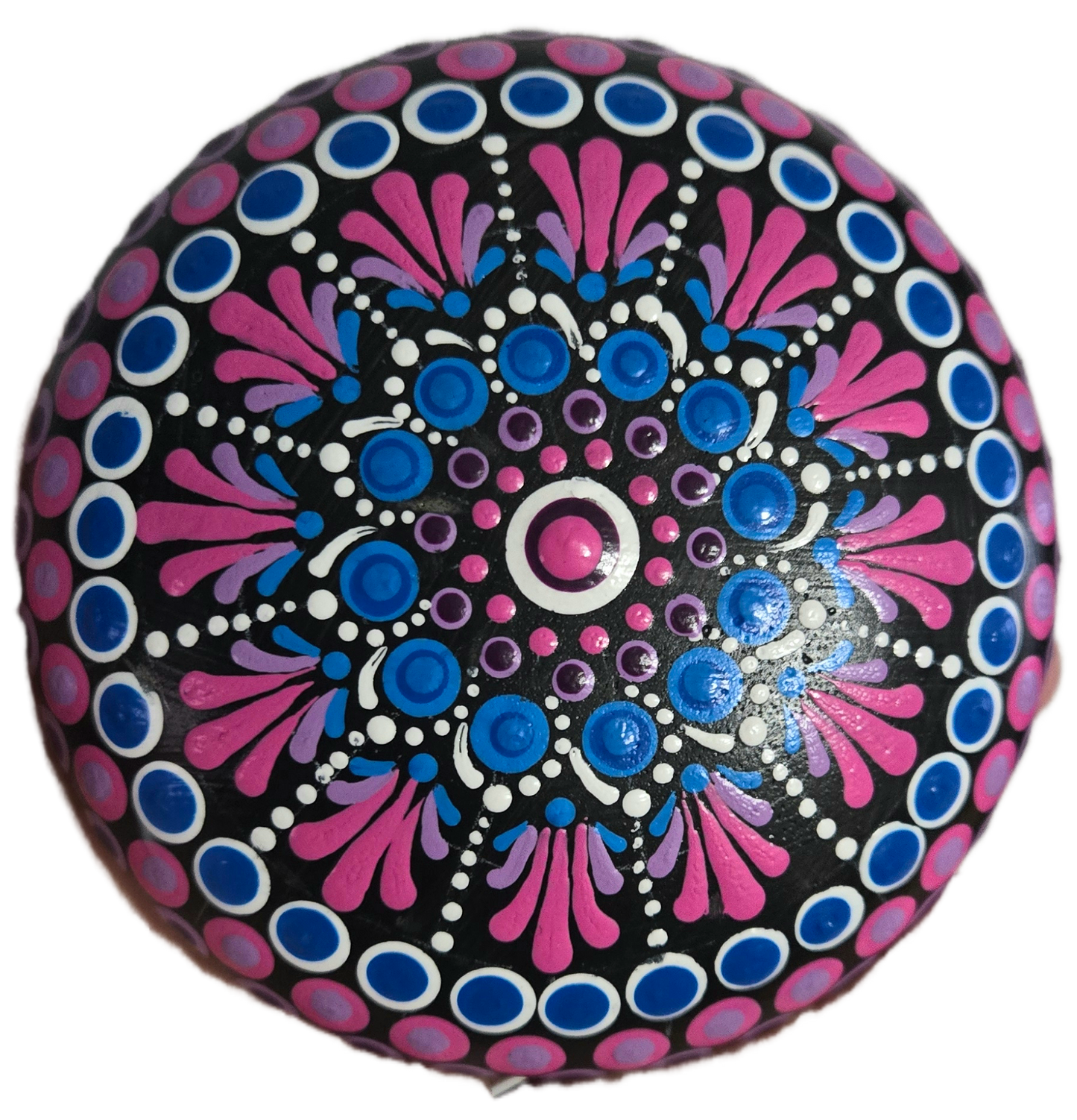 4" Pink Bloom Rock Dot-Painting Pattern-Download Version