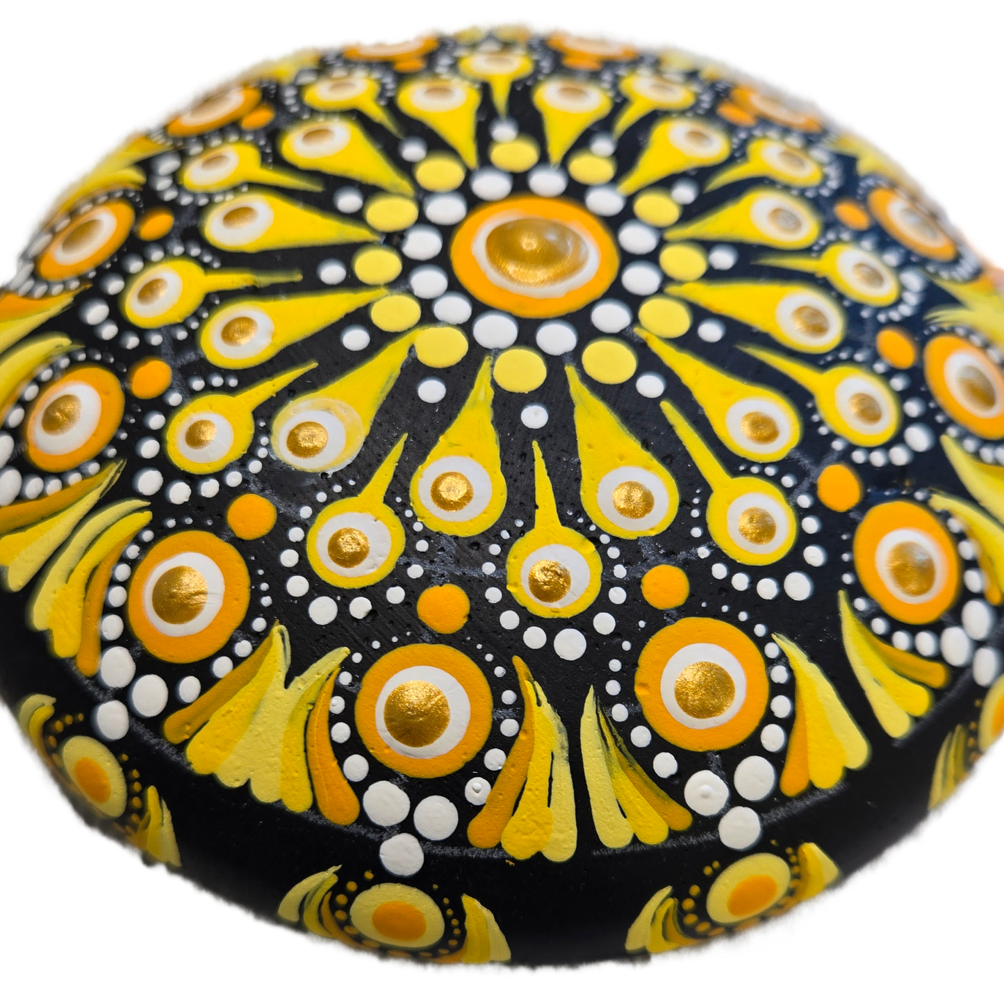 4" Saffron Mandala Rock Dot-Painting Pattern-Download Version