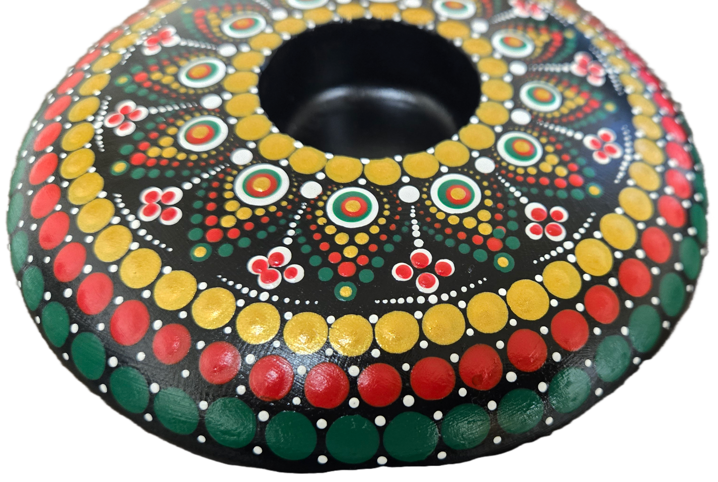 6" Holiday Theme Candle Holder Dot-Painting Pattern-Download Version