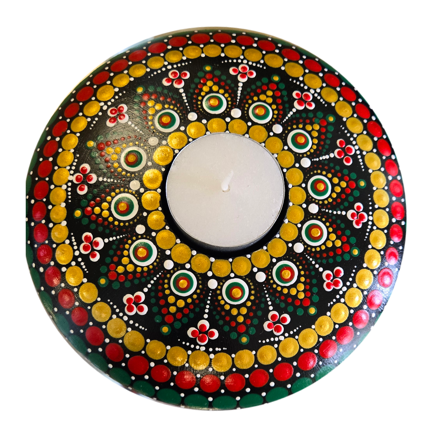 6" Holiday Theme Candle Holder Dot-Painting Pattern Kit
