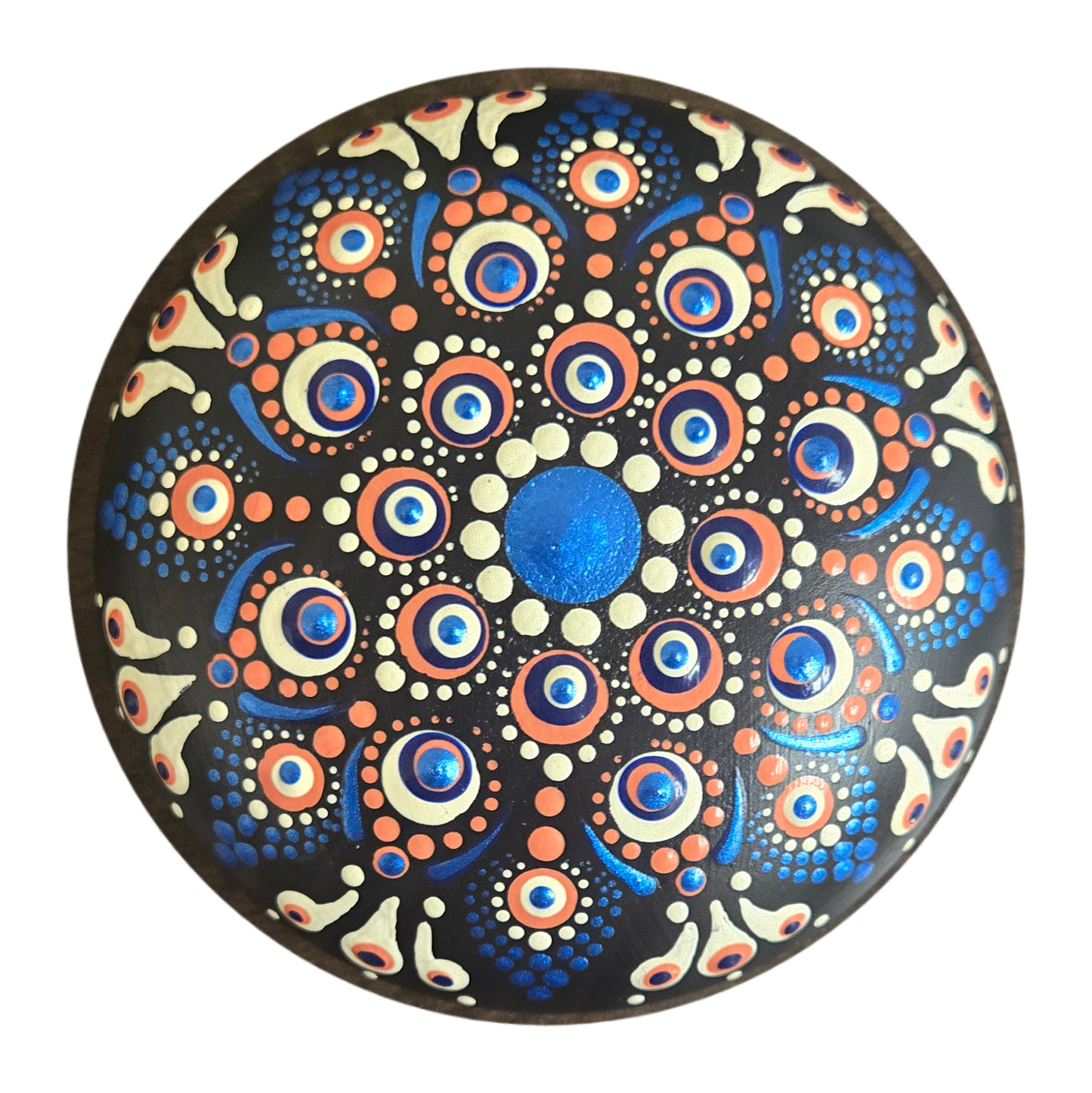 Coral & Blue Mandala 4" Rock Design Kit