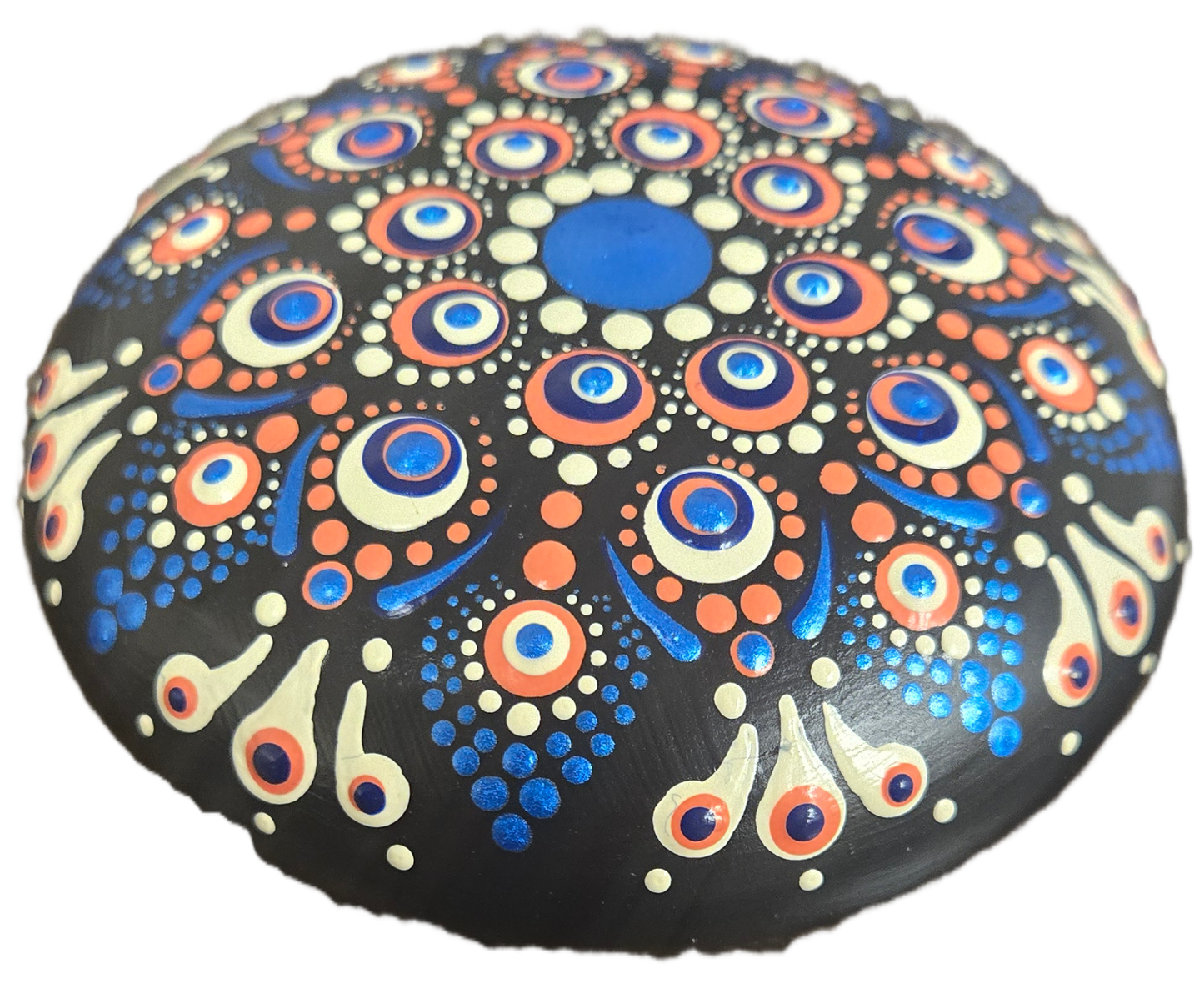 Coral & Blue Mandala 4" Rock Design Kit