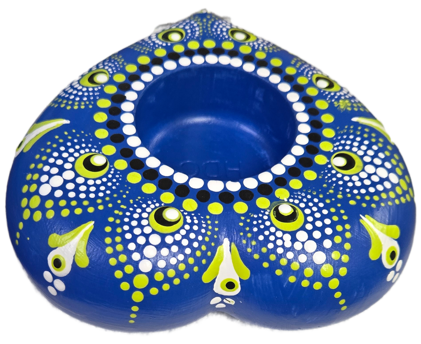 Blue and Citron Heart Shape Dot-Painting Pattern-Download Version