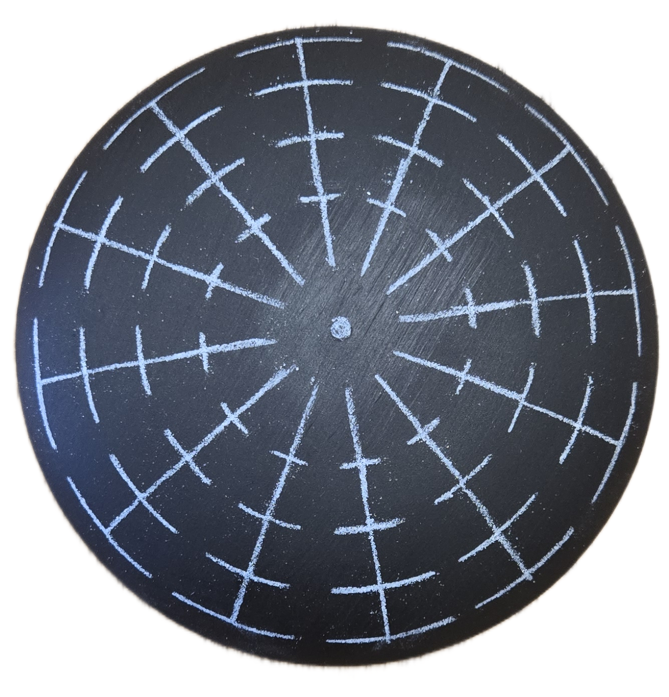 4" Handcrafted Gypsum Rock painted black with guidelines