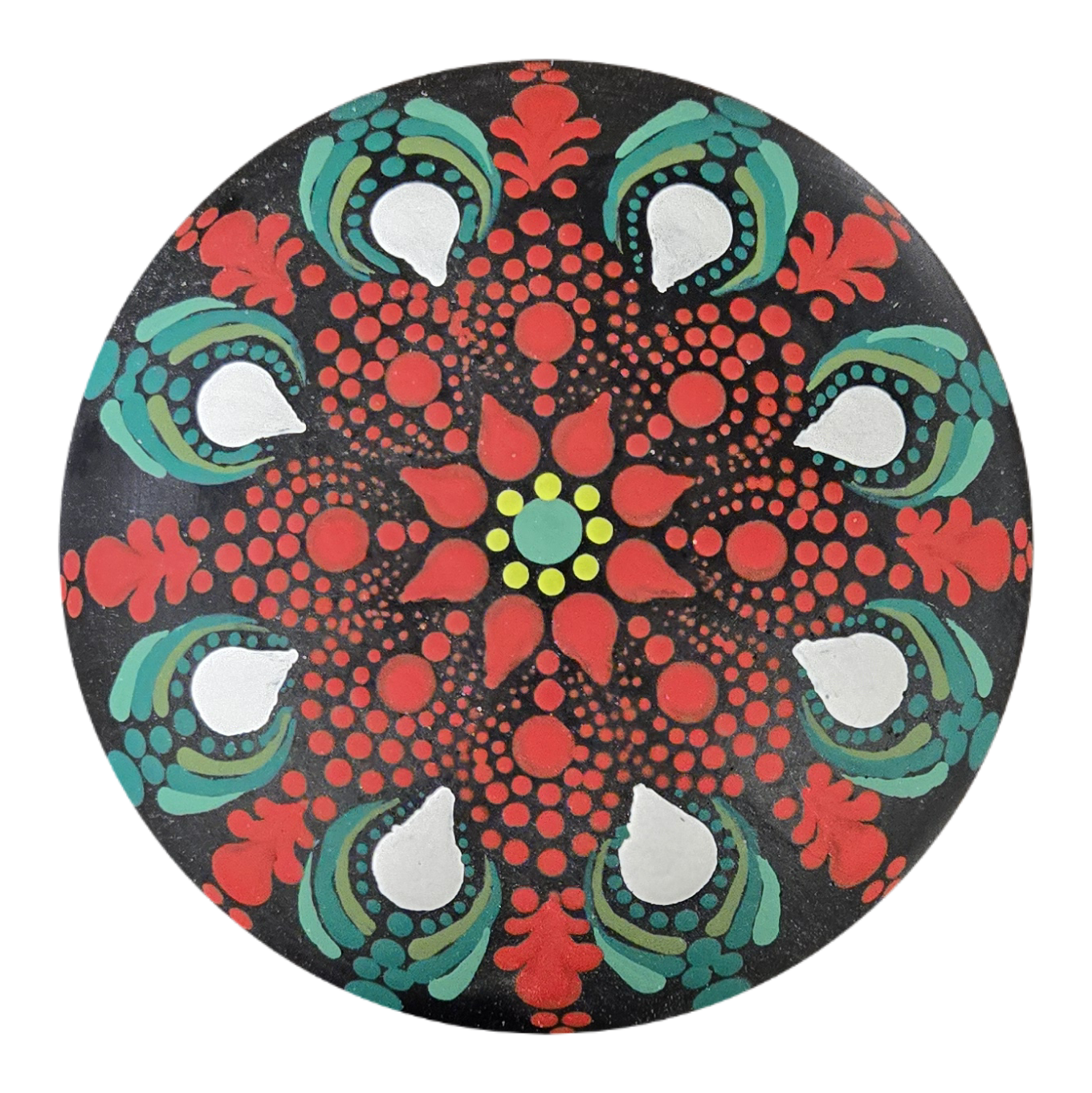 Poinsettia 4" Rock Dot-Painting Pattern Kit