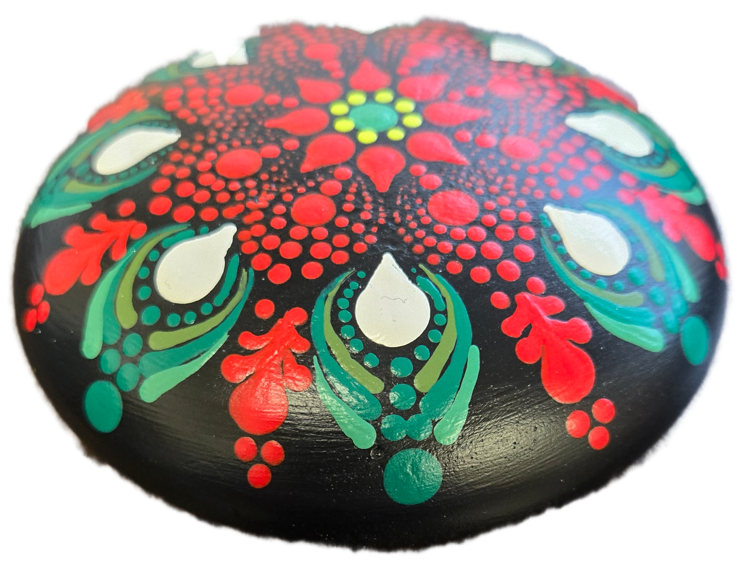 Poinsettia 4" Rock Dot-Painting Pattern-Download Version