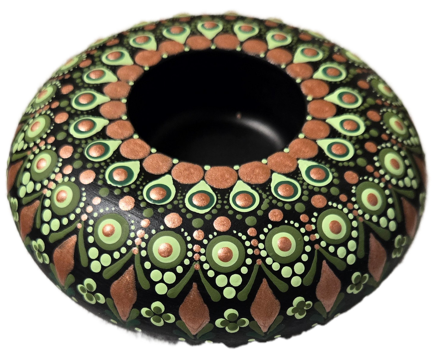 4" Green Copper Candle Holder Dot-Painting Pattern-Download Version