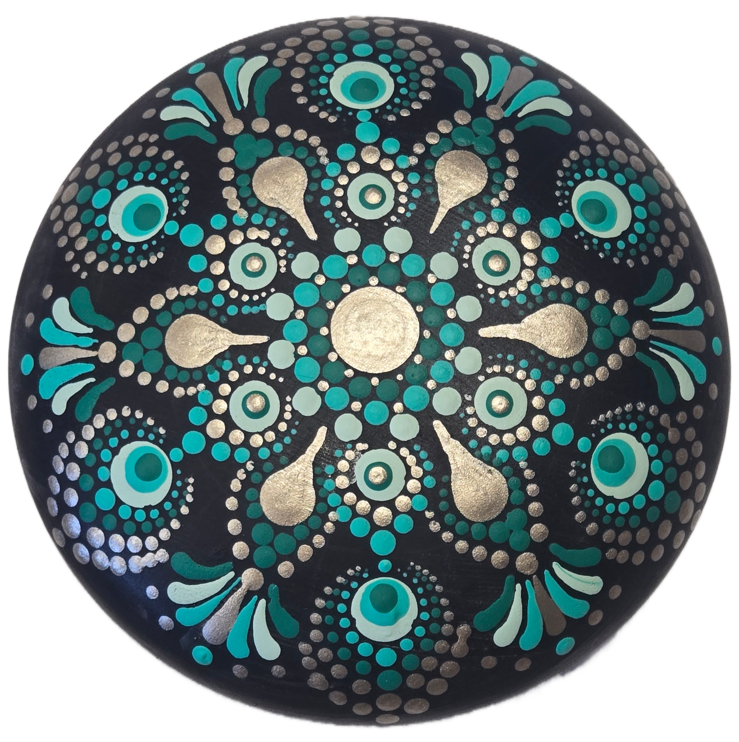 Champagne Gold Mandala 4" Rock Dot-Painting Pattern Kit