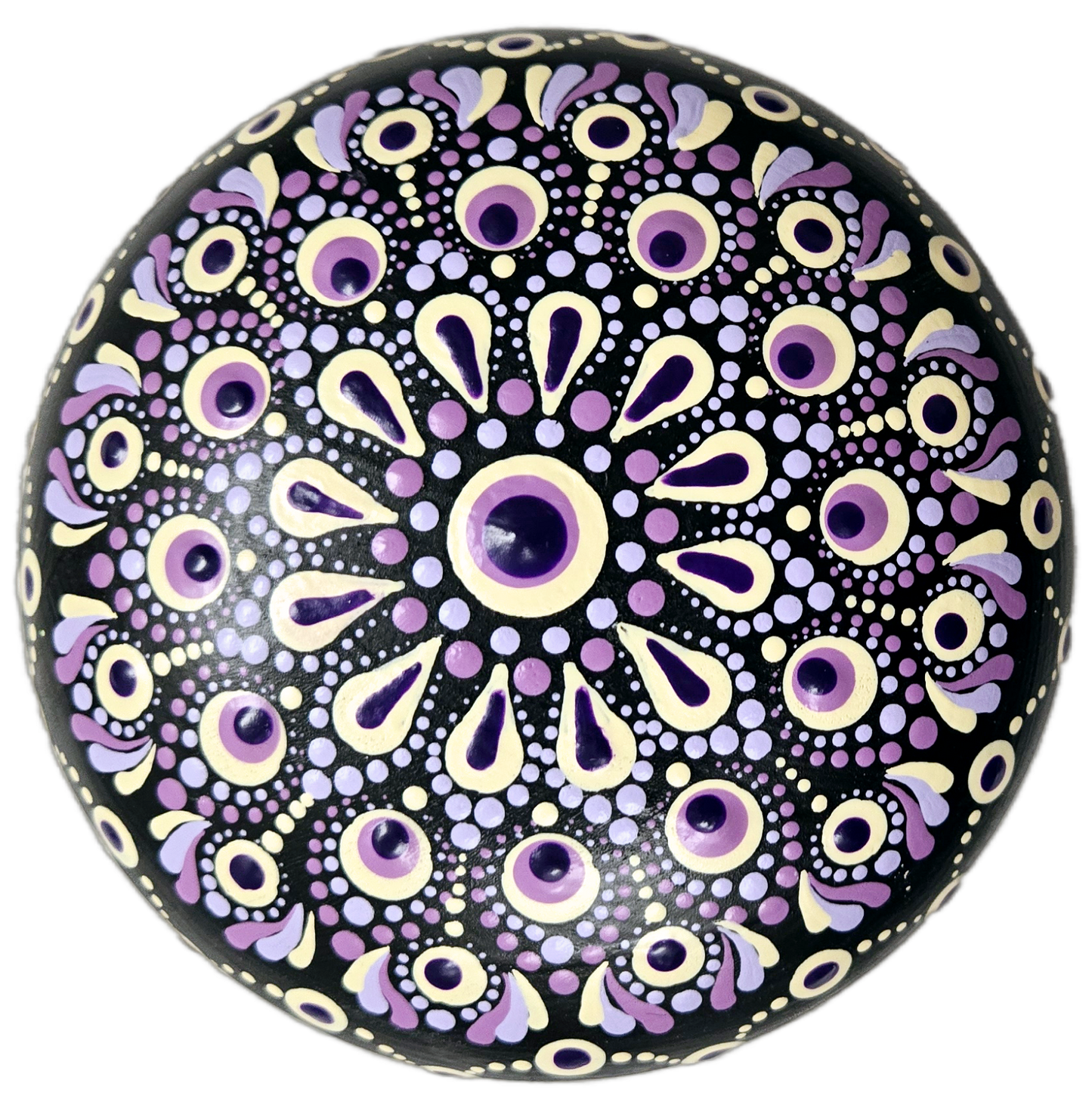 Aurora-4" Lilac Mandala Rock Dot-Painting Workshop