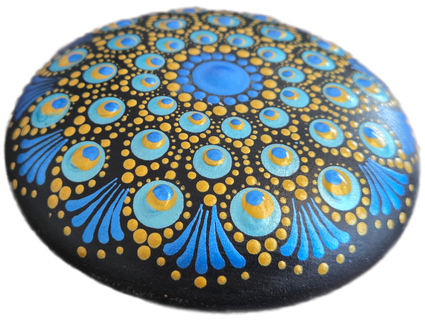 Peacock 4" Rock Dot-Painting Pattern -Digital Download