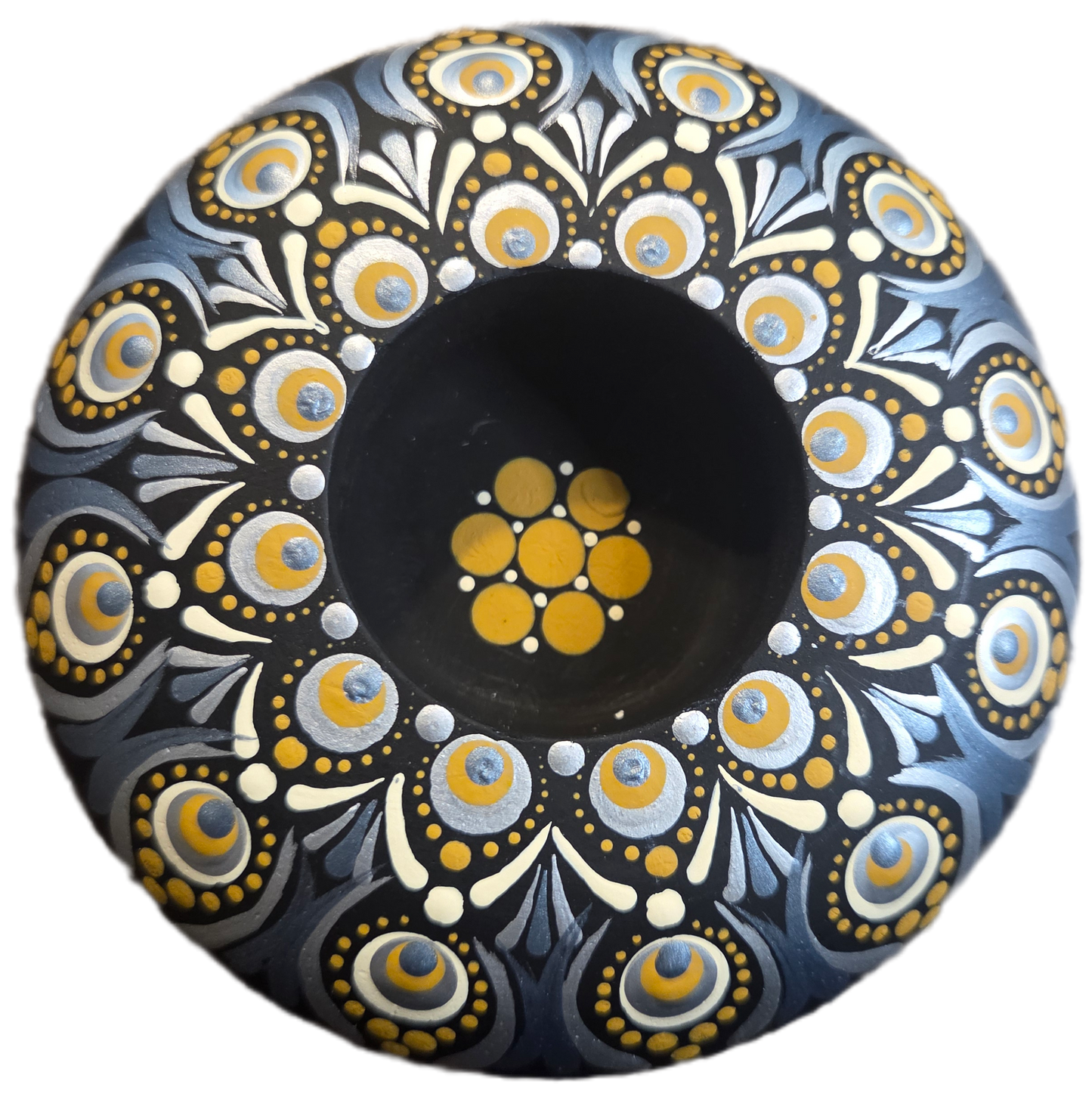 Deep Ochre 4" Candle Holder Dot-Painting Pattern Kit