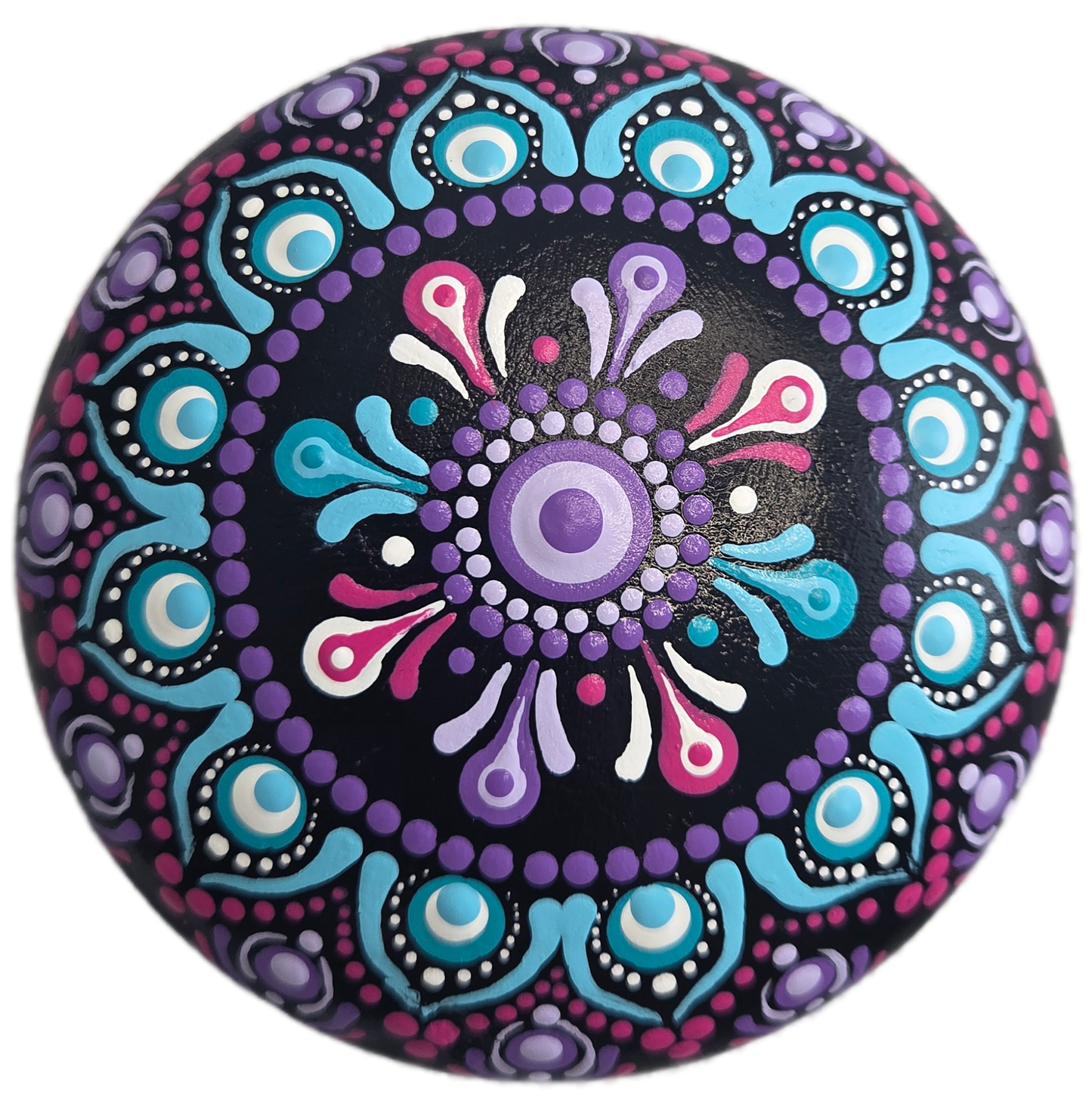 4" Aqua Amethyst Bloom Rock Dot-Painting Kit