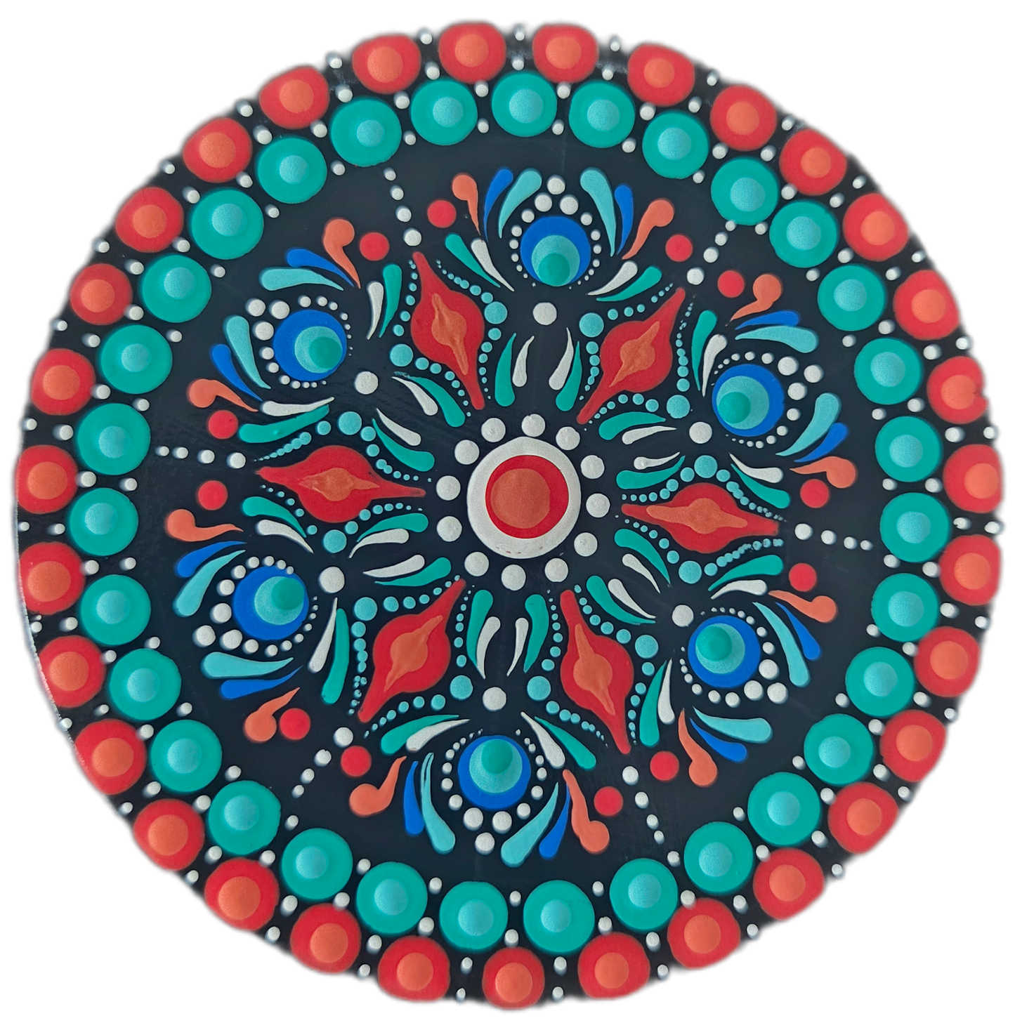 Set of 4 Tropical Coaster Dot-Painting Pattern Kit with Cork Bottoms
