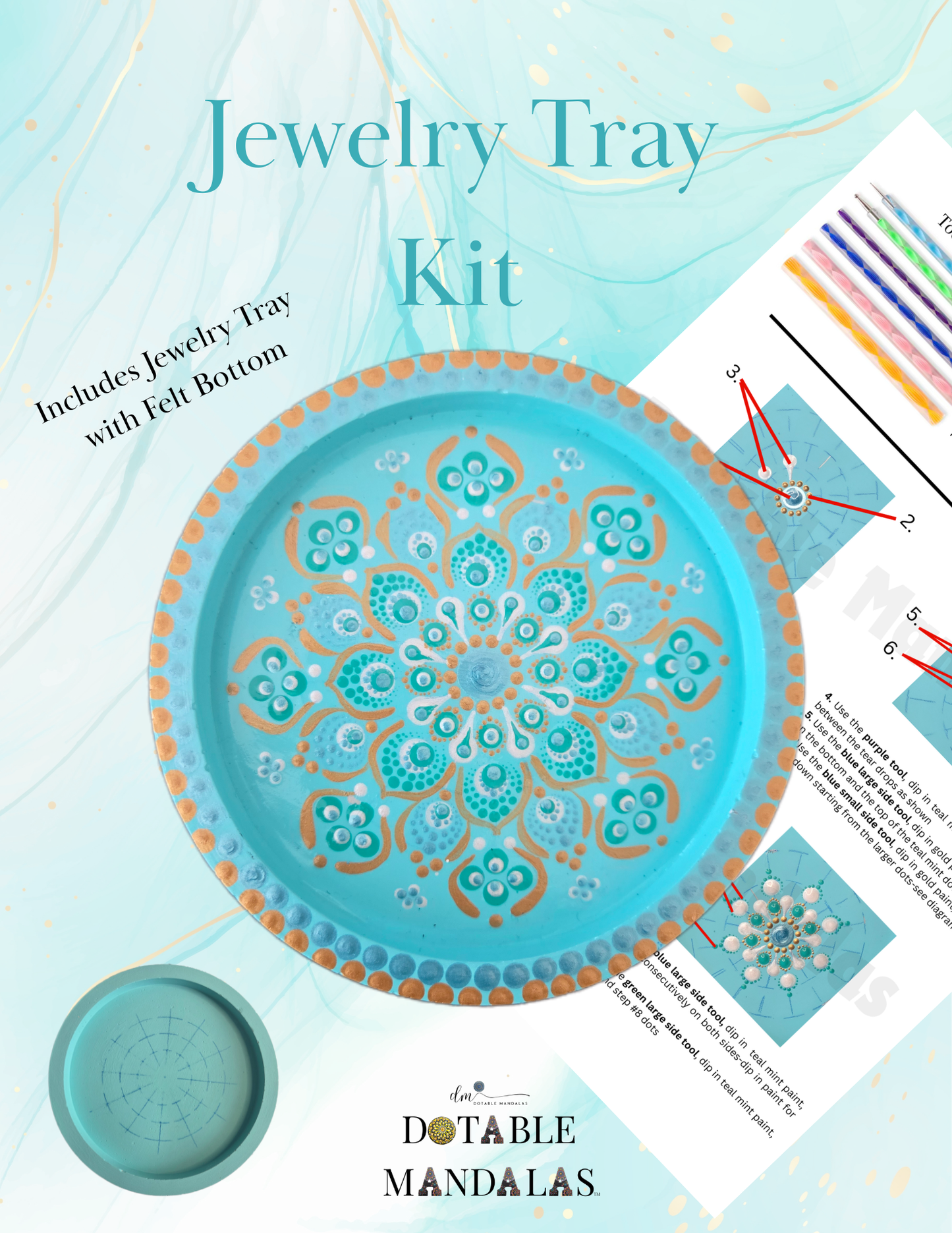 Dot-Painting Jewelry Tray Online Course and Kit