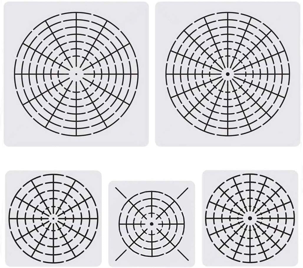 5 Pieces Mandala Dot Painting Tool Stencils Template Set