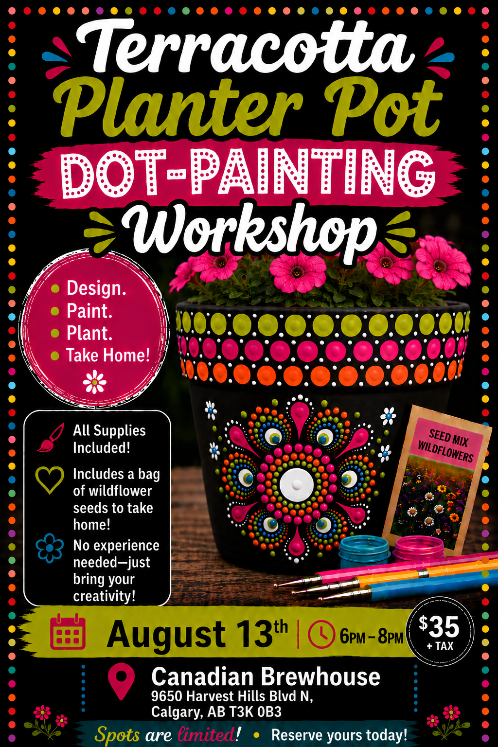 Calgary N-Terracotta Planter Pot Dot-Painting Workshop
