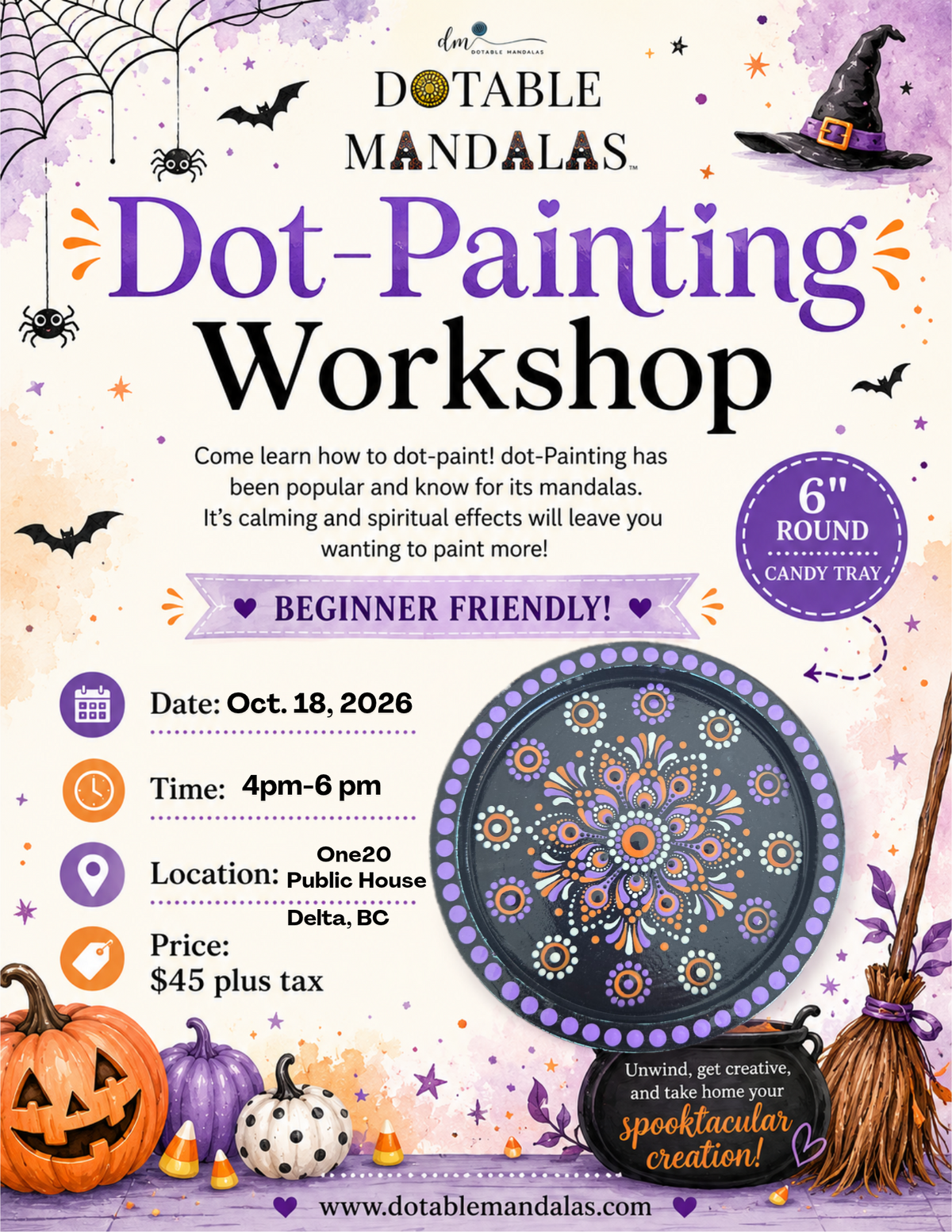 Delta-Candy Tray Dot-Painted Mandala Workshop