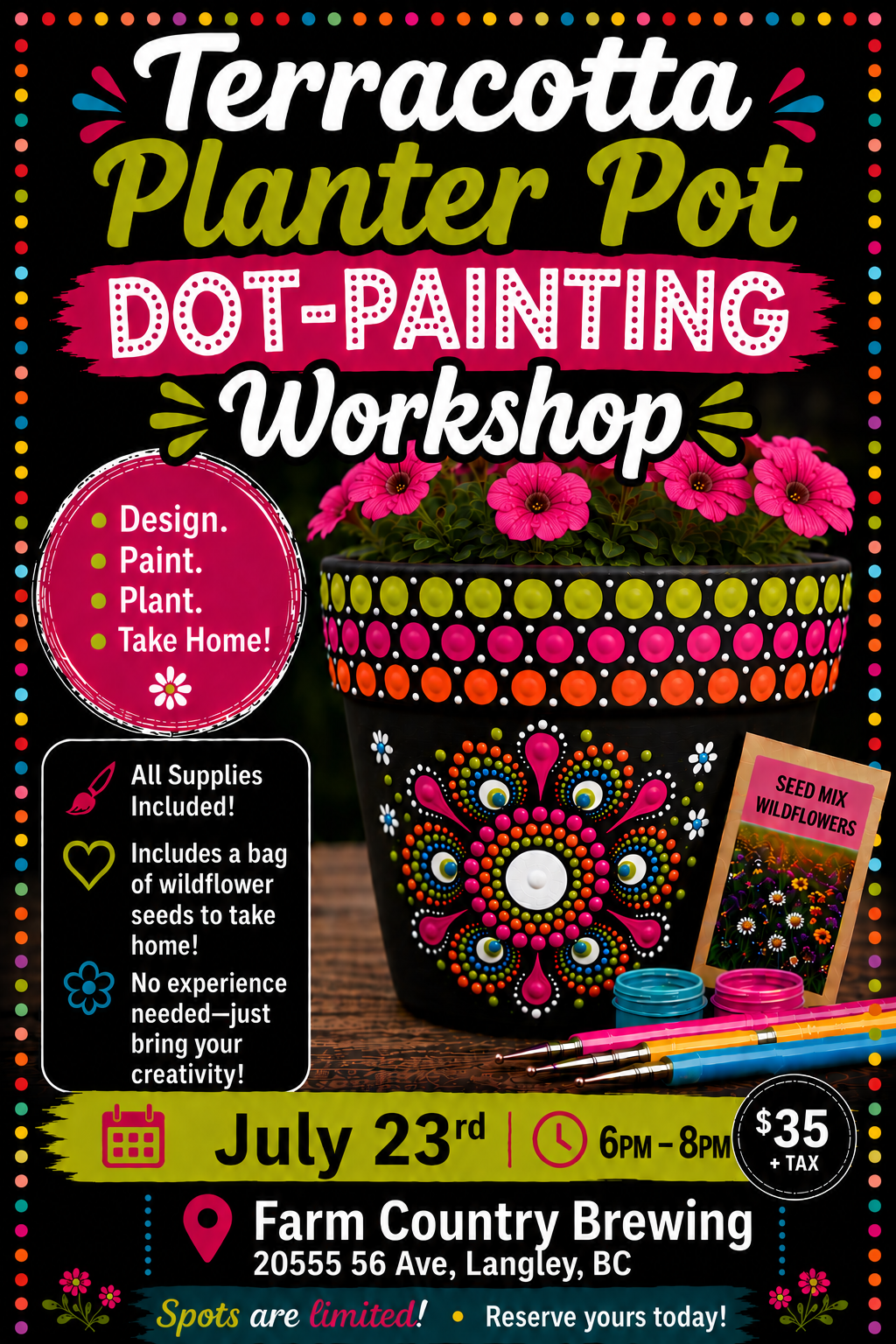 Langley-Terracotta Planter Pot Dot-Painting Workshop