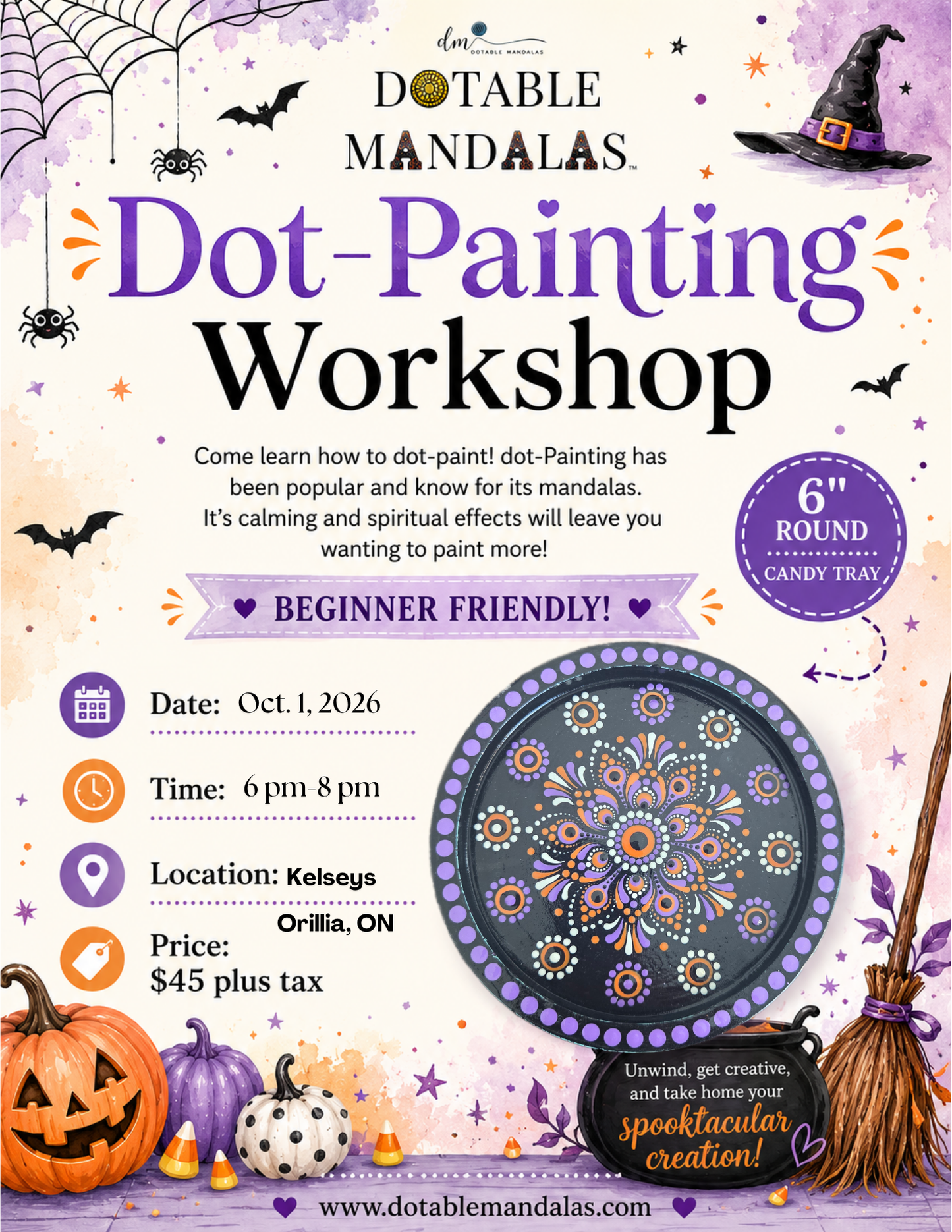 Orillia-Candy Tray Dot-Painted Mandala Workshop