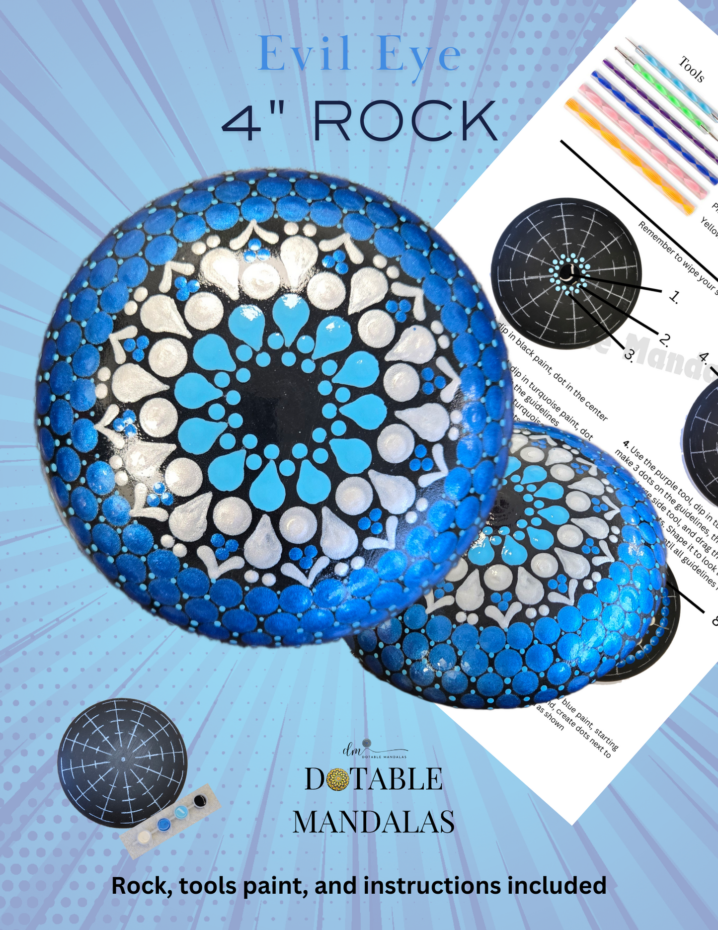 4" Evil Eye Dot-Painting Pattern Kit