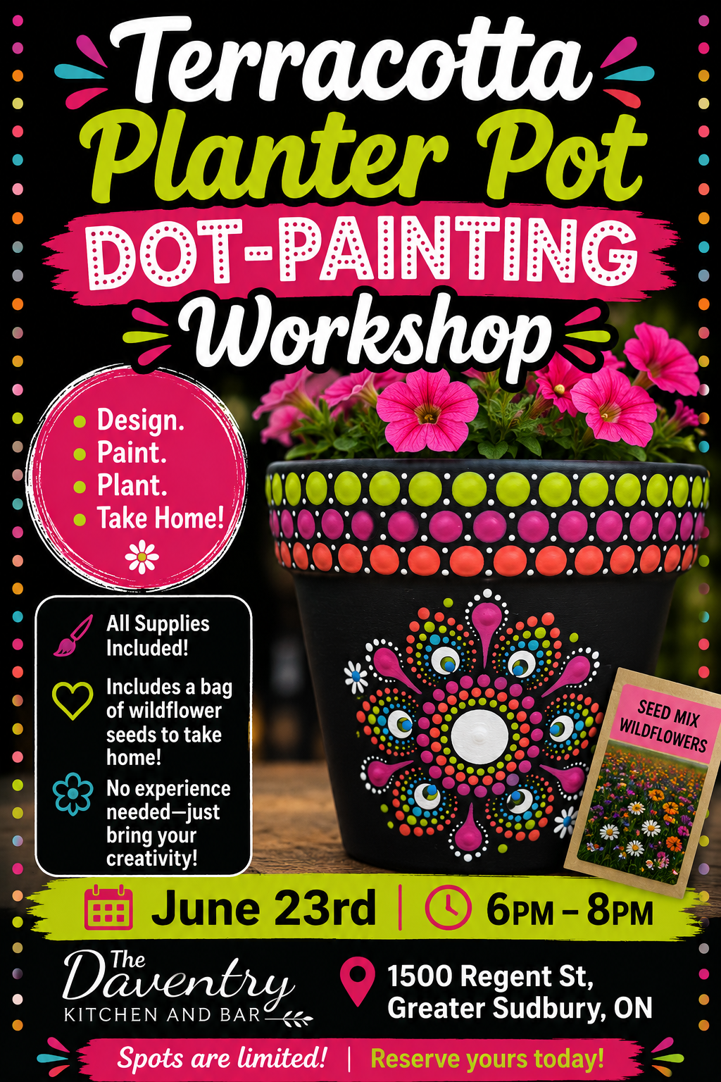 Sudbury-Terracotta Planter Pot Dot-Painting Workshop