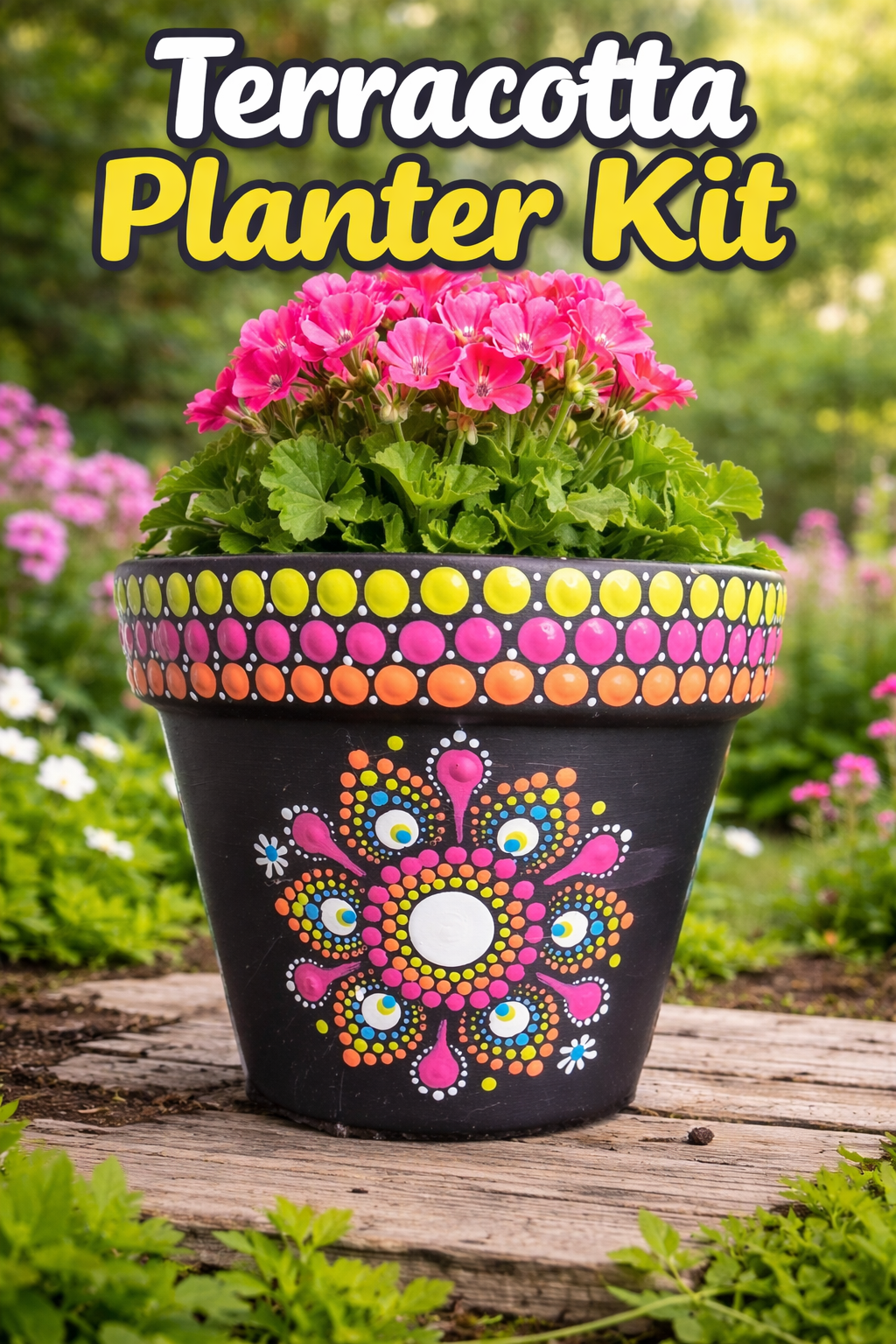 Terracotta Planter Dot-Painting Pattern PDF Dowload