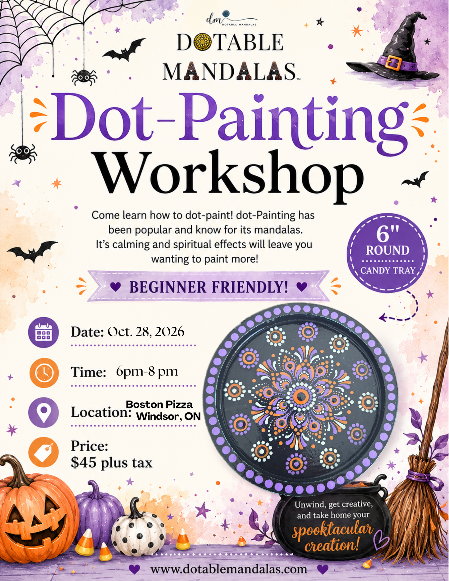 Windsor-Candy Tray Dot-Painting Mandala Workshop