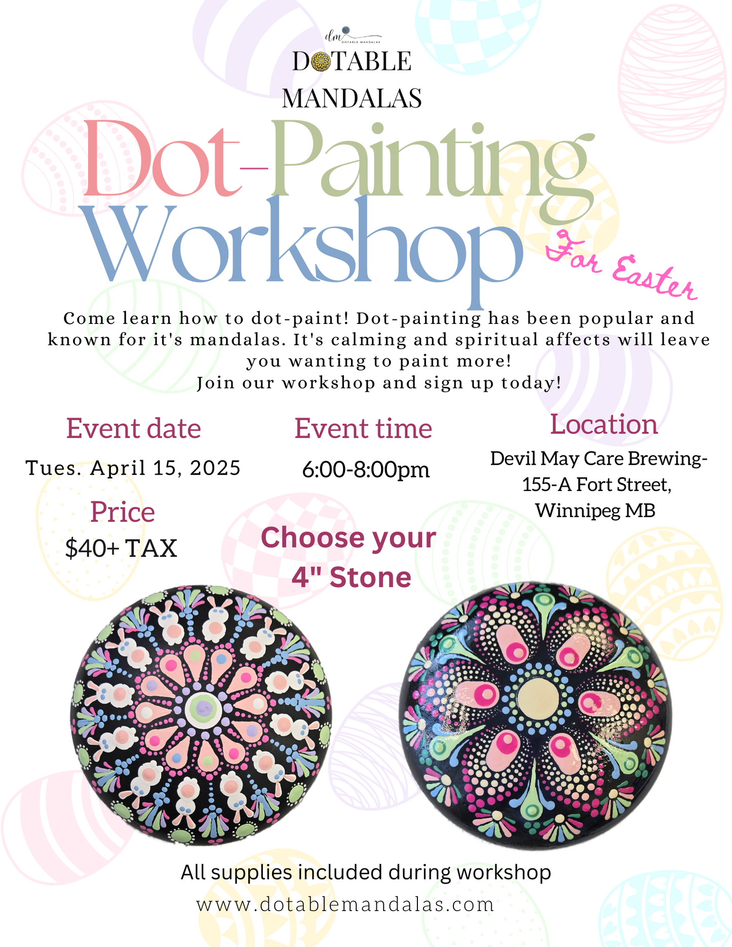 Winnipeg-4" Easter Themed Rock Dot-Painting Workshop
