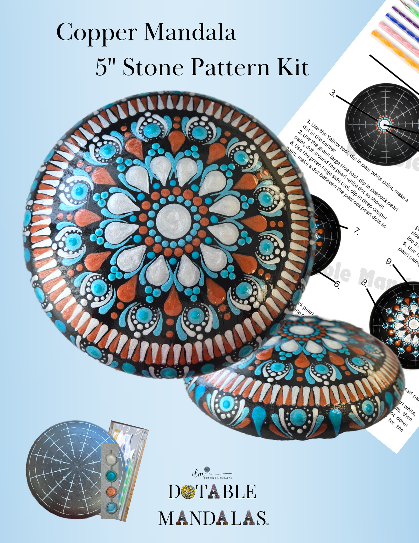 5" Copper Mandala Dot-Painting Pattern Kit