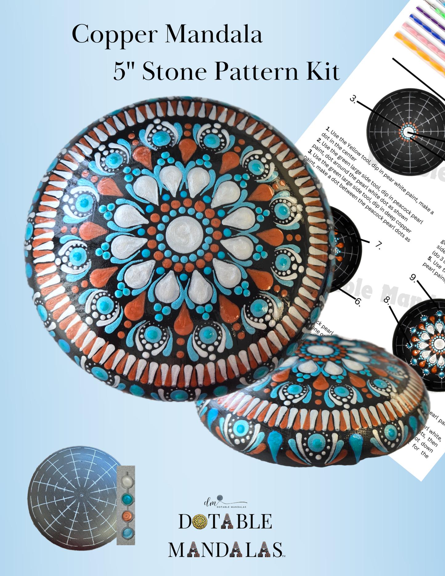 5" Copper Mandala Dot-Painting Pattern Kit