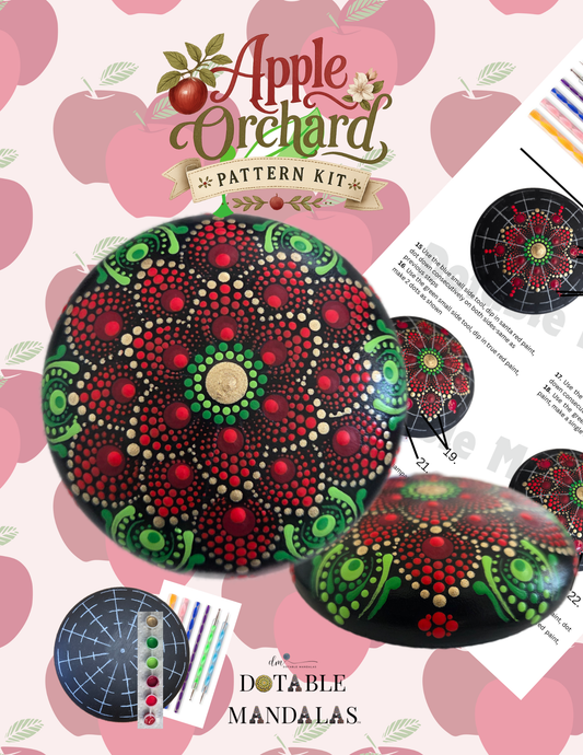 Apple Orchard 4" Rock Dot-Painting Pattern Kit