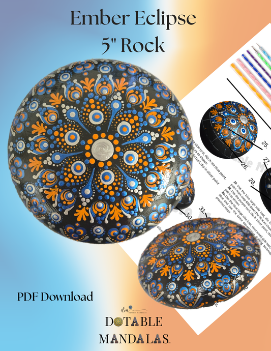 Ember Eclipse 5" Rock Dot-Painting Pattern-Download Version