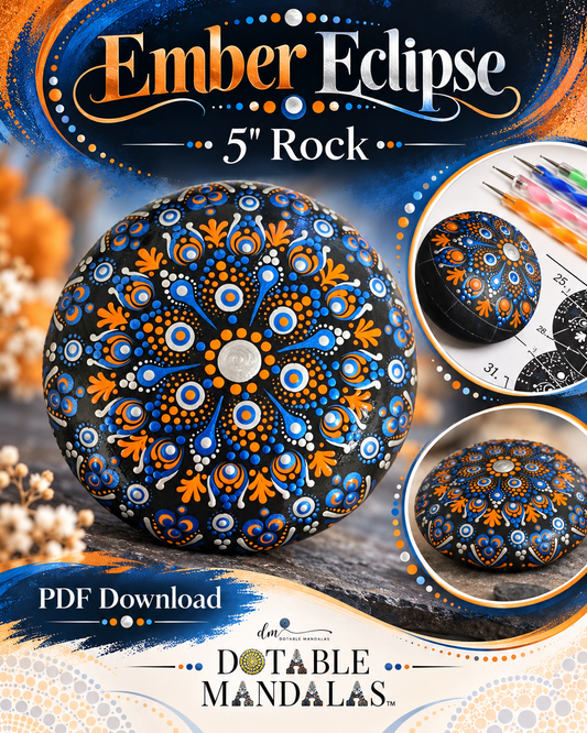 Ember Eclipse 5" Rock Dot-Painting Pattern-Download Version