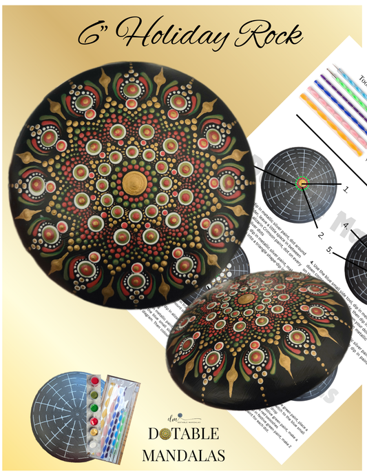 6" Holiday Rock Dot-Painting Kit