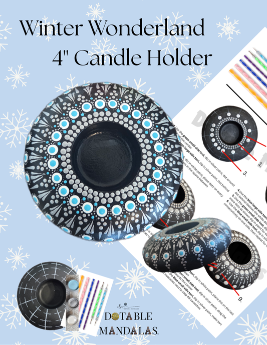 Winter Wonderland 4" Candle Holder Dot-Painting Pattern Kit