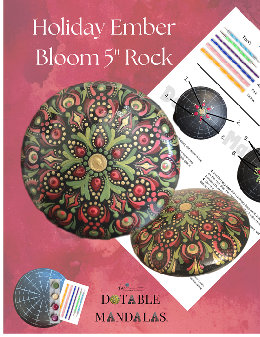 Ember Bloom 5" Rock Dot-Painting Pattern Kit