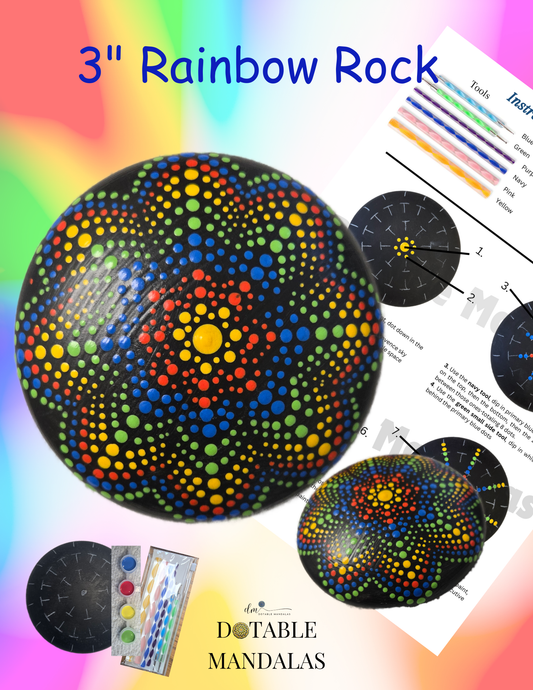 Rainbow Pattern 3" Rock Dot-Painting Kit