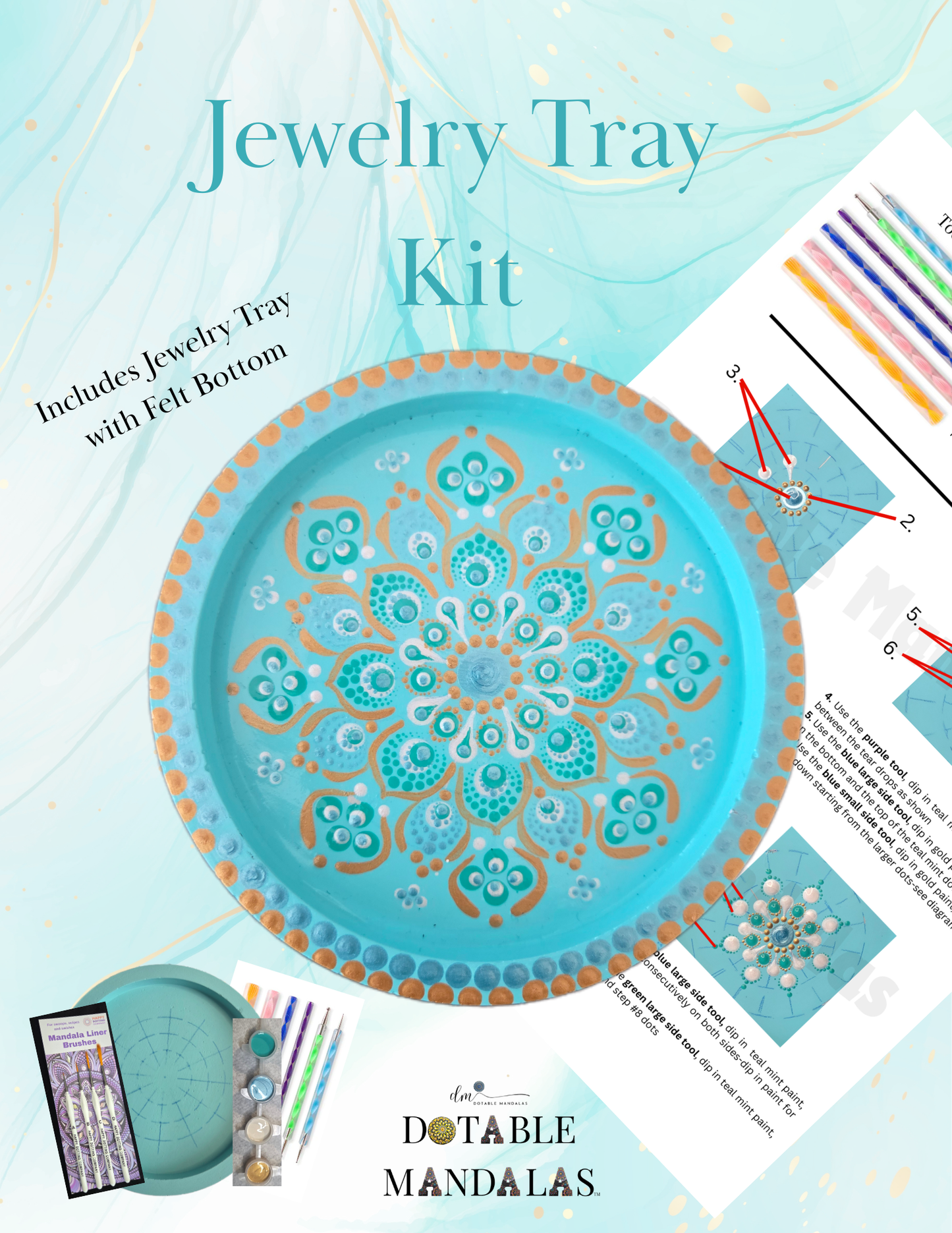 Dot-Painting Jewelry Tray Online Course and Kit