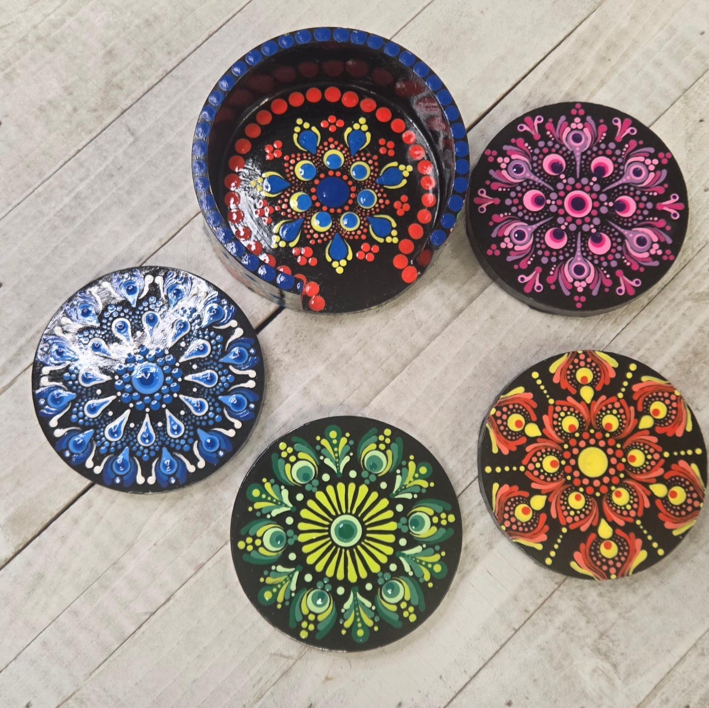 Dot-Painting Coaster Set Workshop at Dotable Mandalas