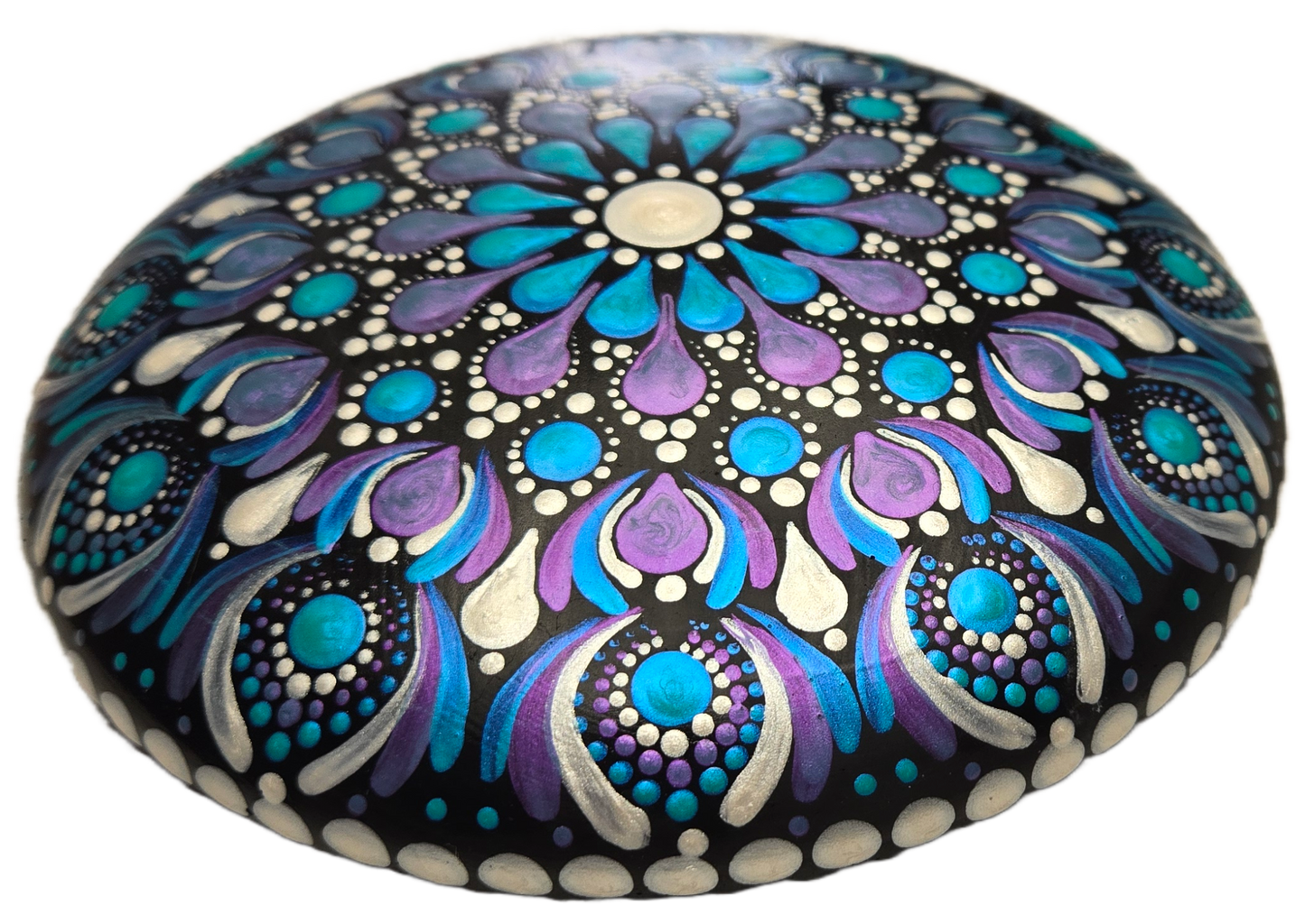 Mermaid Theme Mandala 5.5" Stone – Online Dot-Painting Course