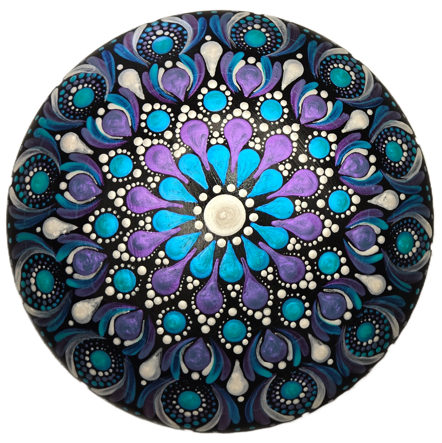 Mermaid Theme Mandala 5.5" Stone – Online Dot-Painting Course