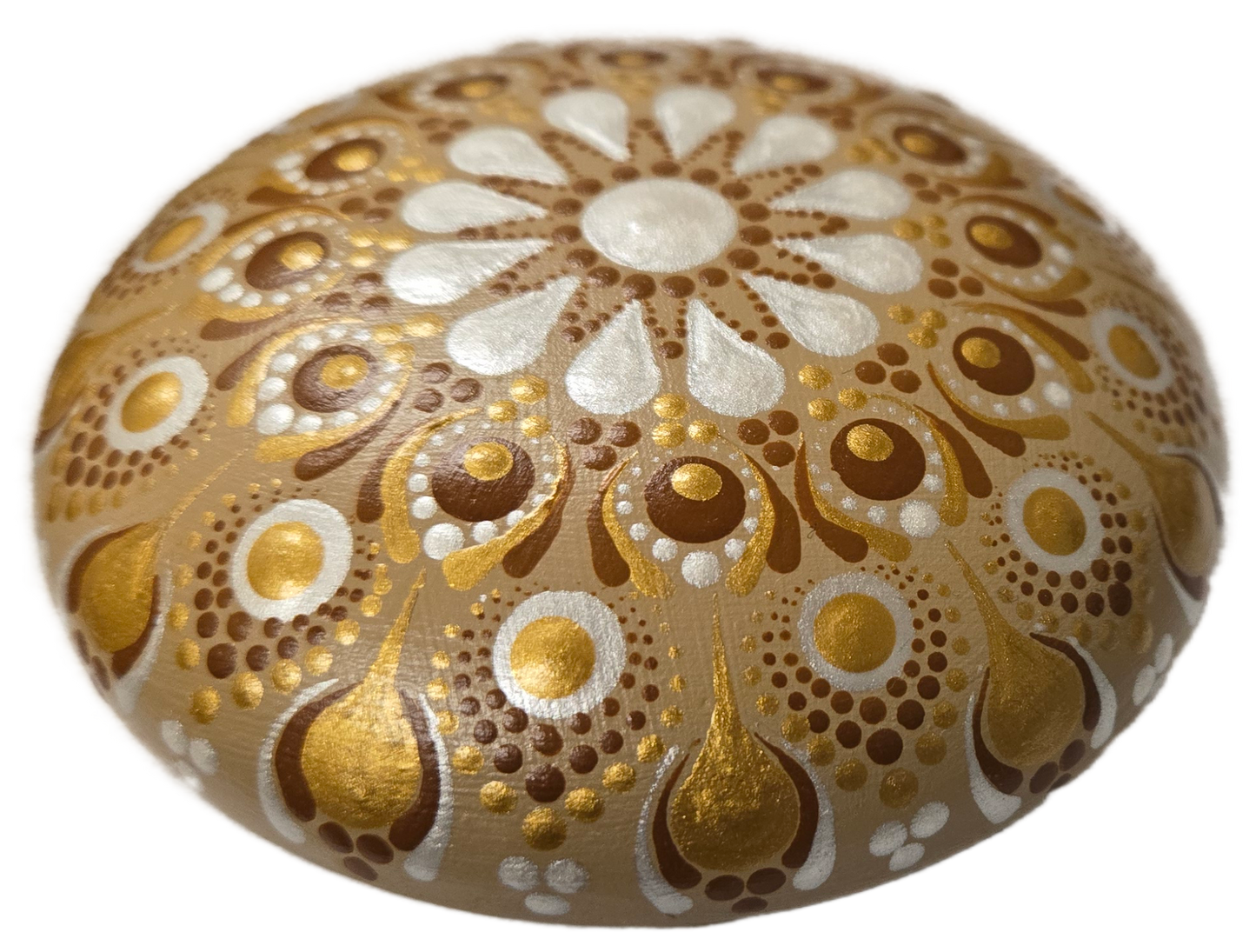 Gold & White Pearl Dot-Painting Kit — Digital Download