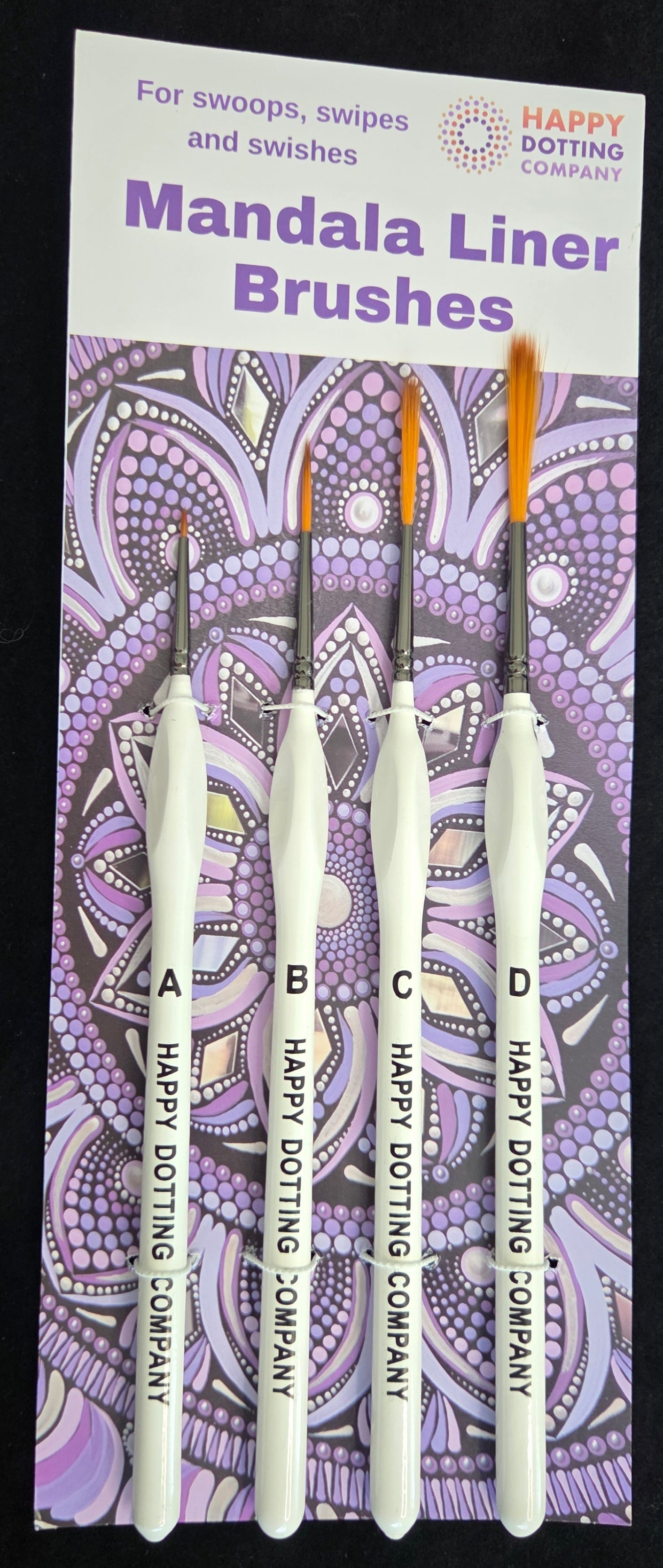 Set of 4 Fine Liner Brushes – Perfect for Mandala Art