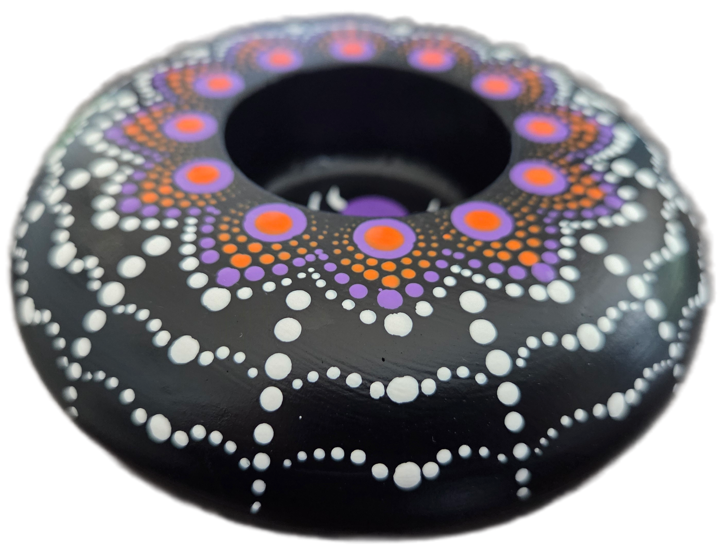 Spider Web 4" Candle Holder Dot-Painting Pattern Kit