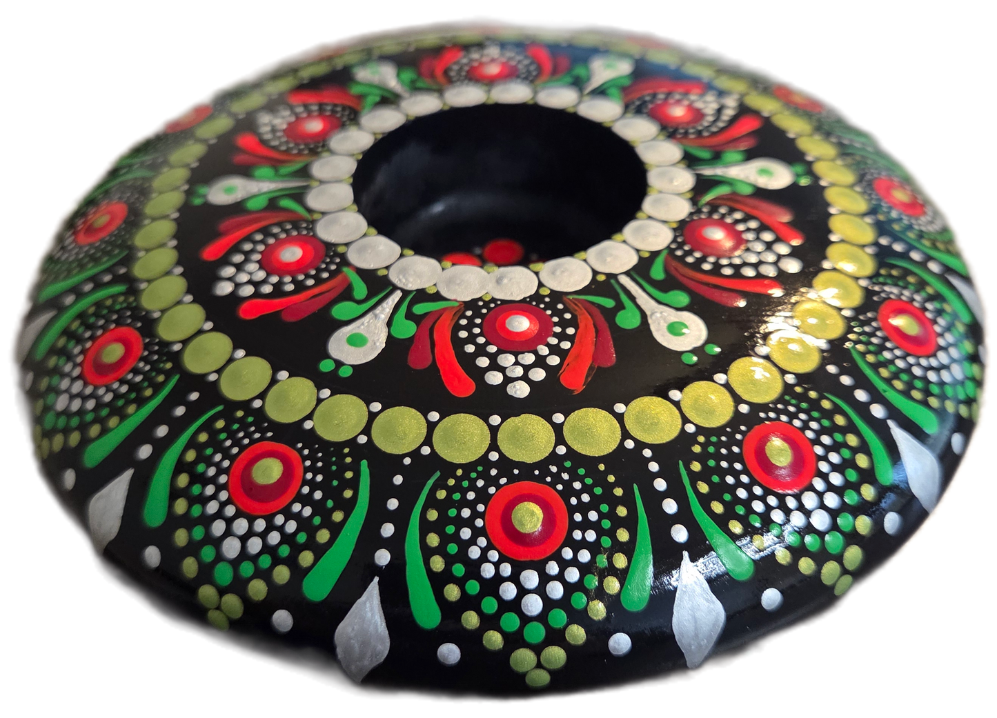 6" Holiday Snowflake Candle Holder Dot-Painting Pattern Kit