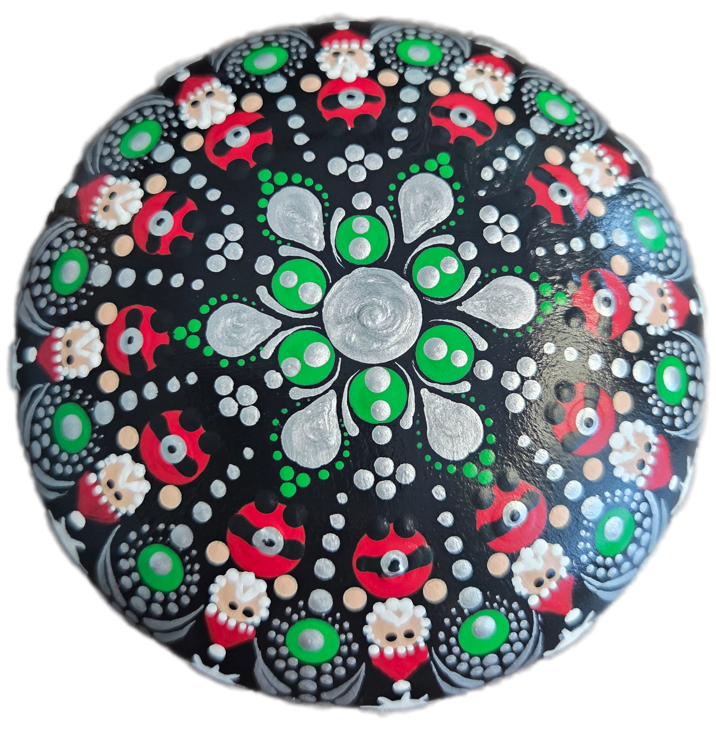 Santa Mandala Dot-Painting Pattern Kit – Digital Download