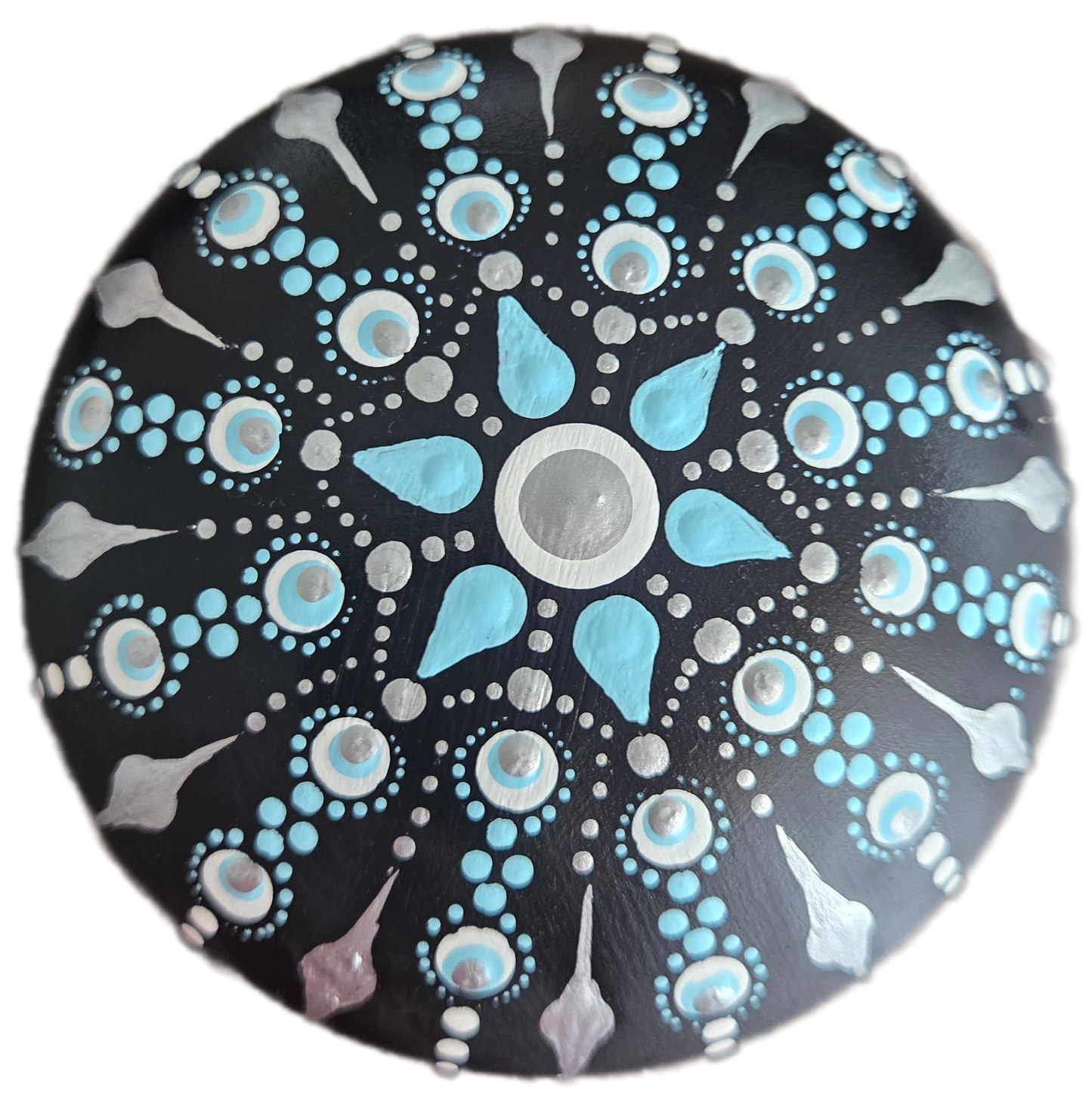 Snowflake 4" Rock dot-painting Pattern Kit