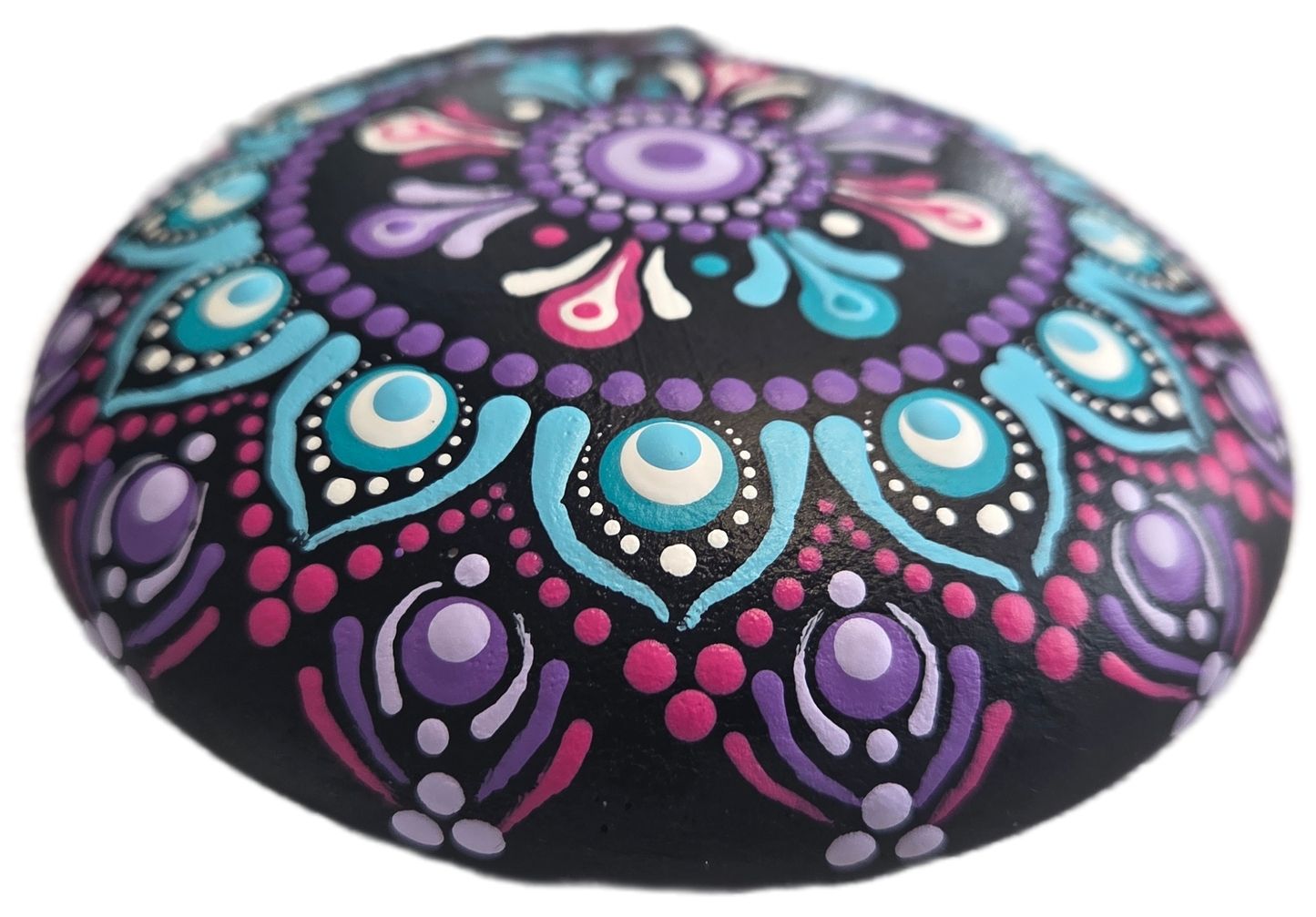 4" Aqua Amethyst Bloom Rock Dot-Painting Kit