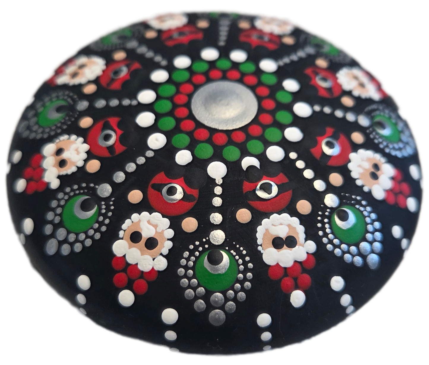 Santa 3" Rock Dot-Painting Pattern Kit (Kid-Friendly)