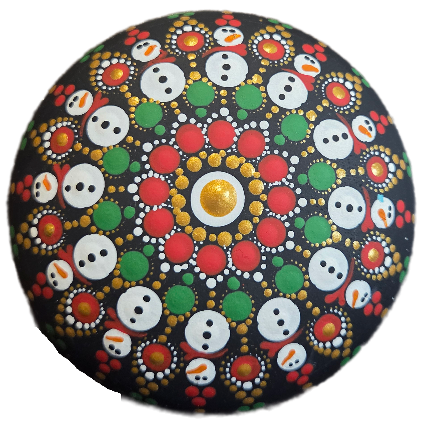 Snowman Mandala Dot-Painting Pattern Kit – Digital Download